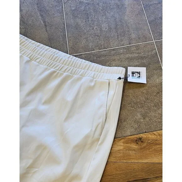Anne Klein White Faux Leather Women's Cropped Pants Size XL